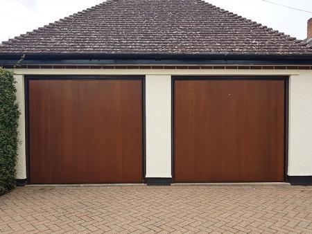 Vertical Up and Over Door in Cedarwood